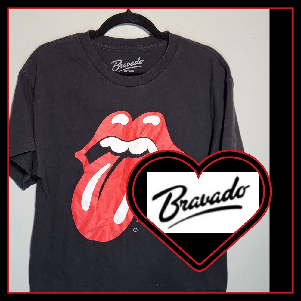 NWOT BRAVADO Size Large Rolling Stones Forty Licks Tongue T-Shirt Boxy Fit